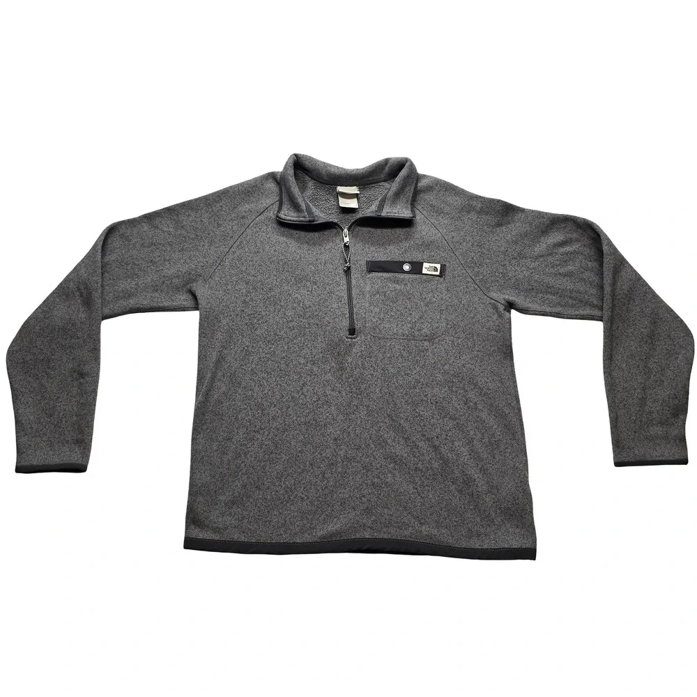The North Face Fleece Quarter Zip Pullover Gray Outdoor Casual‎ Men's M
